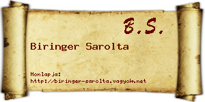 Biringer Sarolta névjegykártya