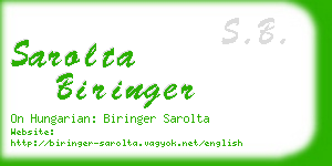 sarolta biringer business card